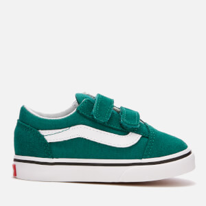 Vans Toddlers' Old Skool Velcro Trainers - Quetzal Green/True White