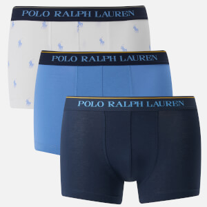 Polo Ralph Lauren Men's 3 Pack Classic Trunk Boxer Shorts - Cruise Navy/Bermuda Blue/White