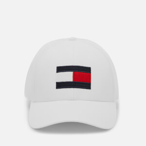 Tommy Hilfiger Men's Large Flag Baseball Cap - Bright White