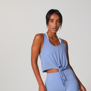 Myprotein Tie Front Crop Vest - Vista Blue