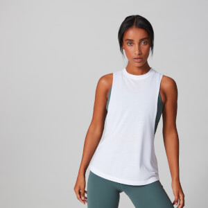 Myprotein Drop Arm Hole Vest - White