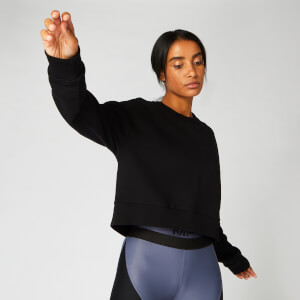 Myprotein Zip Detail Crop Sweater - Black