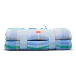 Joules Check Picnic Blanket - Blue