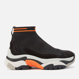 Ash Women's Addict Stretch Knit Hi-Top Trainers - Black/Orange