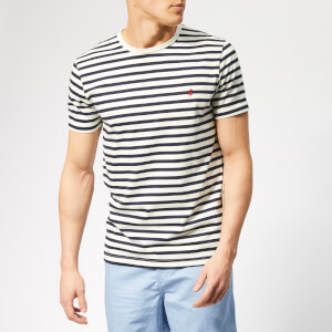 Joules Men's Boathouse T-Shirt - Cream Navy Stripe