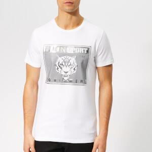 Plein Sport Men's Round Neck Tiger T-Shirt - White