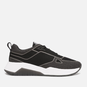 HUGO Men's Atom Mesh/Reflective Running Style Trainers - Black