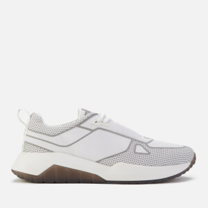 HUGO Men's Atom Mesh/Reflective Running Style Trainers - White