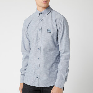 BOSS Men's Mabsoot Long Sleeved Shirt - Dark Blue