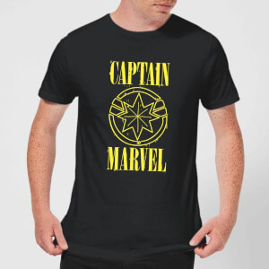 Captain Marvel Grunge Logo Men's T-Shirt - Black
