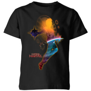 Captain Marvel Nebula Flight Kids' T-Shirt - Black