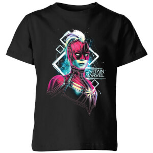 Captain Marvel Neon Warrior Kids' T-Shirt - Black