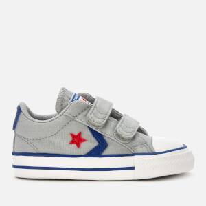 Converse Toddlers' Star Player 2 Velcro Ox Trainers - Wolf Grey/Blue/Enamel Red