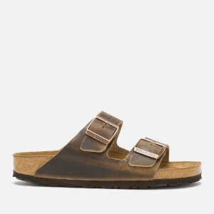 Birkenstock Women's Arizona Oiled Leather Slim Fit Double Strap Sandals - Tobacco Brown