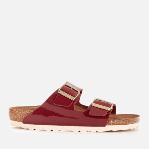Birkenstock Women's Arizona Patent Slim Fit Double Strap Sandals - Bordeaux