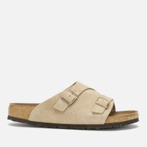 Birkenstock Men's Zurich SFB Suede Slide Sandals - Taupe
