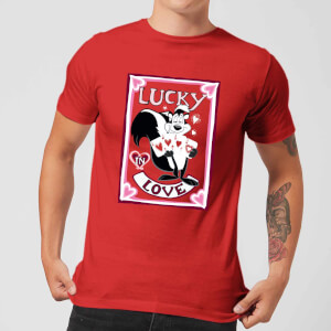 Looney Tunes Lucky In Love Pepe Le Pew Men's T-Shirt - Red