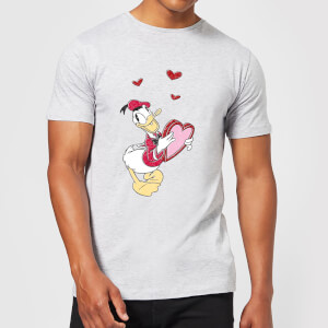 Disney Donald Duck Love Heart Men's T-Shirt - Grey
