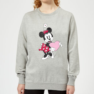 Disney Minnie Mouse Love Heart Women's Sweatshirt - Grey