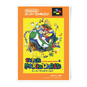 Nintendo Super Mario World Retro Cover Art Print