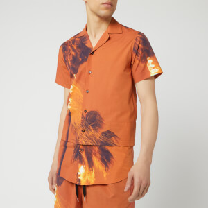 Matthew Miller Men's Palmier Layered Relaxed Collar Shirt - Burning Print