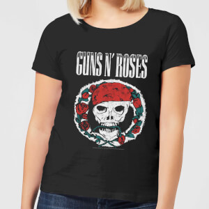 Guns N Roses Circle Skull Women's T-Shirt - Black