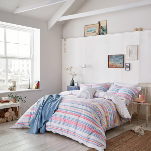Joules Summer Fruit Stripe Duvet Cover - Pink