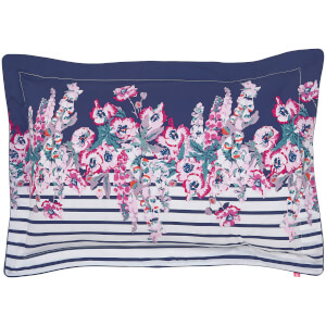 Joules Cottage Garden Border Stripe Oxford Pillowcase - Navy