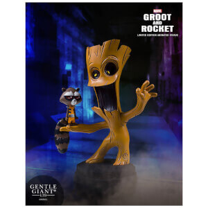 Gentle Giant Marvel Guardians of the Galaxy Marvel Animated Style Groot & Rocket Raccoon Statue - 10cm