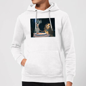 Disney Lady And The Tramp Spaghetti Scene Hoodie - White