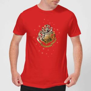 Harry Potter Star Hogwarts Gold Crest Men's T-Shirt - Red