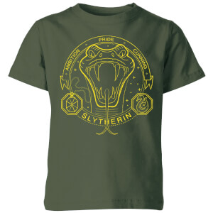 Harry Potter Slytherin Snake Badge Kids' T-Shirt - Forest Green