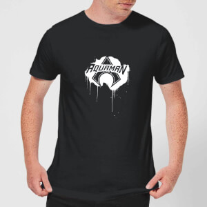 Justice League Graffiti Aquaman Men's T-Shirt - Black