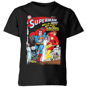 Justice League Who Is The Fastest Man Alive Cover Kids' T-Shirt - Black