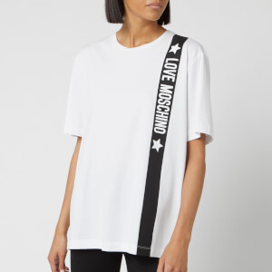 Love Moschino Women's Tape Logo T-Shirt - Optical White