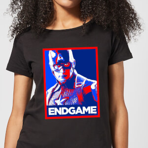 Avengers Endgame Captain America Poster Women's T-Shirt - Black