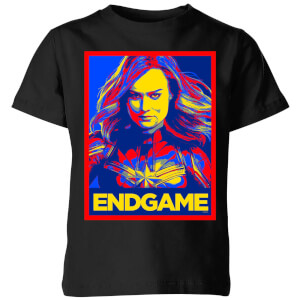 T-Shirt Avengers Endgame Captain Marvel Poster - Nero - Bambini