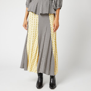 Ganni Women's Printed Crepe Skirt - Block Colour