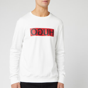 HUGO Men's Dicago Reverse Logo Sweatshirt - White/Red