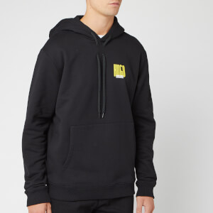 HUGO Men's Darvin Chevron Back Print Hoodie - Black/Yellow