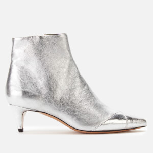 Isabel Marant Women's Durfee Metallic Low Heel Ankle Boots - Silver