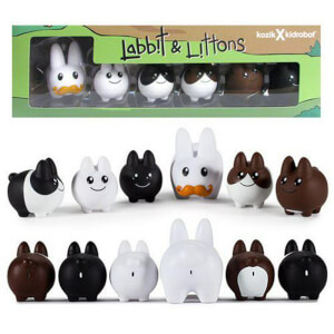 Kidrobot Kozik 2.5 Inch Vinyl Labbit with Five 1.5 Inch Littons