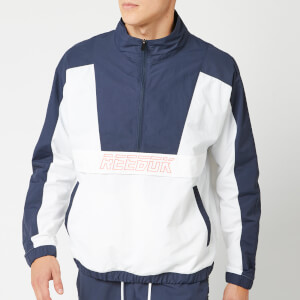 Reebok Men's MYT Woven 1/2 Zip Jacket - White/Blue