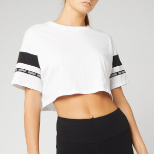 Reebok Women's WOR MYT Solid Cropped Short Sleeve T-Shirt - White