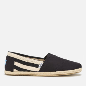 TOMS Men's University Stripe Classic Alpargata Espadrilles - Black Stripe