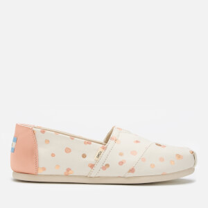 toms pale blush metallic dots