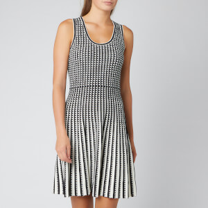 MICHAEL MICHAEL KORS Women's Geo Grid Pleated Dress - Black/Bone