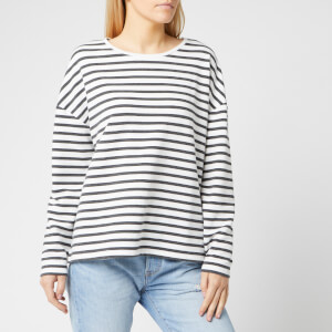 Superdry Women's Ashby Stripe Long Sleeve Top - Charcoal Marl/Chlak Stripe