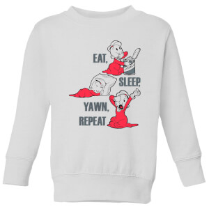 Popeye Eat Sleep Yawn Repeat Kids' Sweatshirt - White