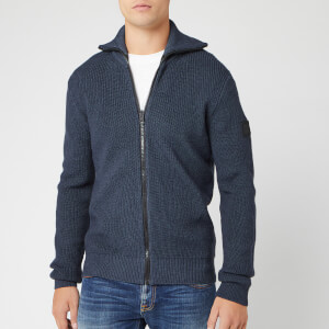 BOSS Men's Kamurly Zip Knit Jumper - Navy